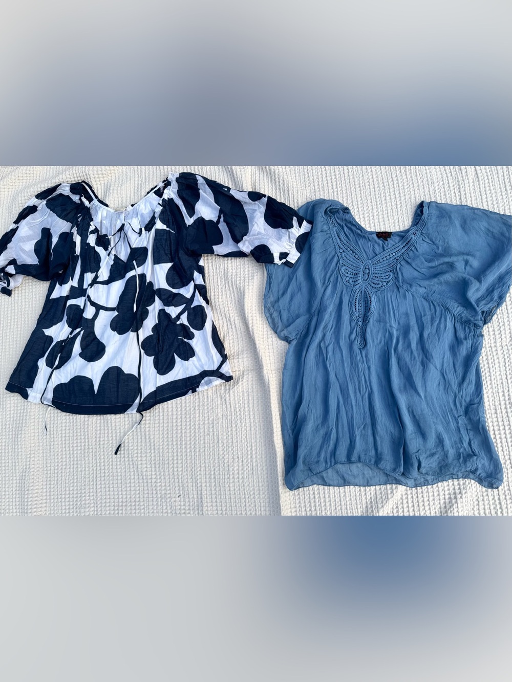 Two size small blue blouses